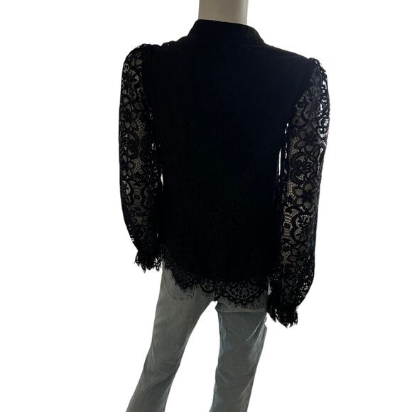 Lilly Pulitzer Jacelynne Lace Top Onyx Two Tone Carnival Lace - Picture 4 of 15